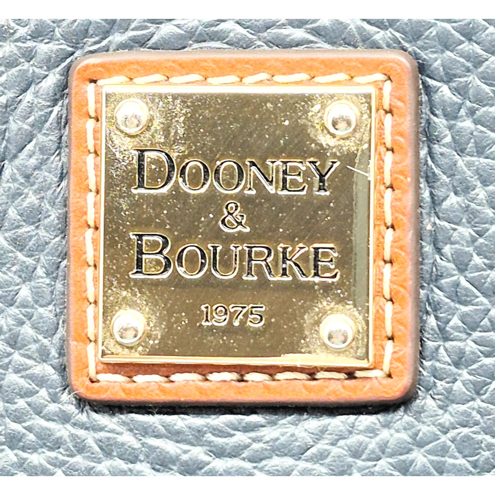 Dooney & Bourke Tote Bag Pebble Grain Leather Navy /Brown Red Lining #J12252621 - Picture 2 of 16